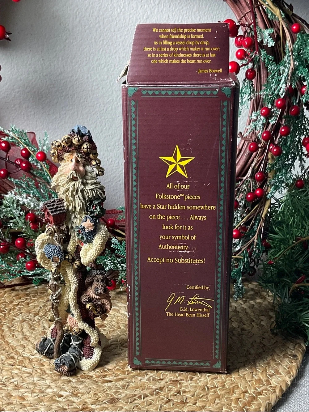 Boyd’s Bear Folkstone N.A.-Nick of the North Santa #2804 With Original Box